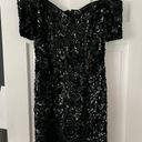 Oleg Cassini Dress Vintage  Black Sequin Cocktail Off the Shoulder Photo 0