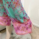 Natori JOSIE  B92612 Pink/Blue Floral Paisley Sheer Cami 2-pc Pajama Set Size L Photo 4