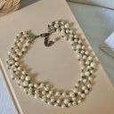 American Vintage Vintage “Esme” Three Strand Pearl Chain Silver Necklace 19” Classic Feminine Photo 4