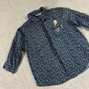 Looney Tunes VTG  Top‎ Womens 18/20W Blue Floral Tweety Bird Half Sleeve Button Photo 0