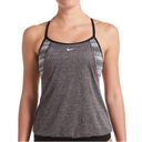 Nike New Women’s  Textured Striped Layered Tankini Swim Athletic Top Photo 1