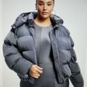 Good American  Winter Iridescent Chrome Gray Puffer Jacket w/Hood Size XL Photo 2