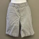 Loft Ann Taylor  Light Grey Bermuda Cotton Shorts- Size 8 Curvy Photo 0