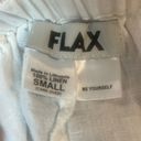 Flax  white full length linen pants w/ elastic waist & pockets sz S 27” inseam Photo 7