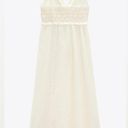 ZARA NWT  Crochet Waist Ivory/ Cream COTTON MIDI Dress Backless Flare & Flowy Photo 1