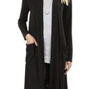 Zenana Outfitters Premium Long Black Open Cardigan Sweater Size Small Photo 0