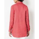 J.Jill  Love Linen Red Long Sleeve Roll Tab Button Blouse Size Large Petite Photo 9