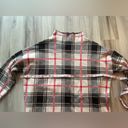 Tahari  1X Red Blue Plaid Mock Neck Sweater Photo 4