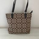 Coach Signature Canvas and Patent Leather Tote Bag Handbag Shoulder Purse Photo 3