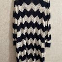 89th and Madison  women's large long sleeve white / blue longer cardigan Photo 4