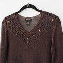 BCBGMAXAZRIA Vintage Y2K Crochet Knit Beaded Sweater Photo 4