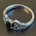 Onyx Black  silver plated ring size 6.5 Photo 2