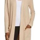 Barefoot Dreams  Bamboo Chic Lite Tan Open Front Long Line Cardigan Sweater Photo 0