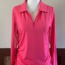 IBKUL UPF 50+ Long Sleeve 1/4 Zip Sun Shirt in Watermelon Size Small Photo 1