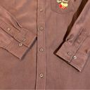 Disney Vintage  Winnie the Pooh Piglet Bee Real Button Down Shirt Maroon Size Med Photo 7