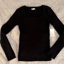 Nine West Black Rib Sweetheart Sweater Photo 1