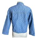 Gap  y2k Denim Quilted Zip Front Jacket Size Small Photo 2