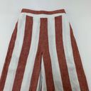 Madewell TALL  Red Striped Linen Blend High Rise Wide Leg Cropped Pant XST Photo 1