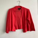 Ronni Nicole open cardigan knit shawl sweater cover up Large coral orange red Photo 1