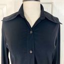 Vertigo  black french cuff button up shirt, women's medium long sleeve top Photo 1