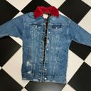 ZARA Long Distressed Denim Jean Jacket Faux Fur Collar Leopard Print Oversized S Photo 6