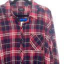 Well Worn NWT Red & Navy Blue Plaid Print Button Down Shirt Photo 3