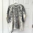 Chico's  Grey White Snake Print Cozy Embellished V Neck Poncho Sweater S/M Photo 9