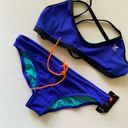 Tyr. Blue Crossfit Bikini size Medium Top/Large Bottom Photo 9