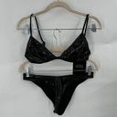 Naked Wardrobe  Swim Women Small Black Vinyl Sexy Bikini Set Resortwear NEW Photo 2