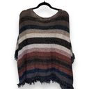 American Eagle  Women's Striped Poncho Sweater Cape L-XL Multicolor Western Photo 1