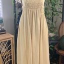 Free People  Delphine Pampas Pale Yellow Smocked Bust Midi Dress Photo 0