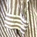 Flawless  Button Down Tan and Cream Striped Shirt- Medium Photo 3