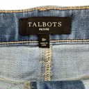 Talbots  Embroidered Denim Skirt Size 8 Petite Photo 4