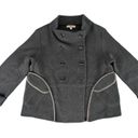 Burberry  London Double Breasted Black Cotton Woven Knit Jacket - Women Medium Photo 1