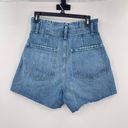 Frame  Darted High Waist Paperbag Shorts Womens Sz 29 Blue Medium Wash Cutoff New Photo 6