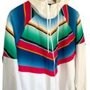 FILA  Jacket Womens Size Large White Tennis Hooded Rain Windbreaker Stripe Zip Photo 1