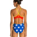 One Piece NWOT Vintage Y2K Splish Awesome Girl Thin Strap  Swimsuit / Wonder Woman Costume - 30 Photo 3