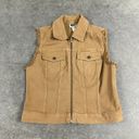 DKNY  Camel Frayed Denim Jean Vest Photo 0