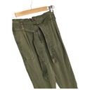 Treasure & Bond New  Pants Womens Size 0 Paper Bag Waist Cuffed Olive Green Photo 3