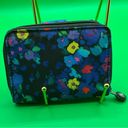 Kipling A Very Cute Sold Out Nylon  Beautiful Blue Floral Snap Wallet Photo 1