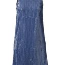 Carmen Marc Valvo  Sequin Shift Dress in Blue Denim 4 Photo 6