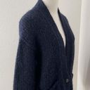 Elizabeth and James  Blue Wool Blend Oversized 3 Button Cardigan with Pockets Photo 8