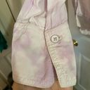 We The Free Women’s Free People  Lavendar Tye Dye Button Down Collared Blouse Photo 3