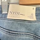 NYDJ  Slim Bootcut Lift xTuck Stretch Jeans Size 8 Bleach Splatter Sandspur NWT Photo 6