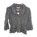 Krass&co Hekla &  Peplum Bobble Knit Sweater Gray Wool Cardigan Women's Medium Italy Photo 4