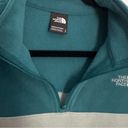 The North Face  Blue Green Zip Up Pullover Women Medium Photo 6