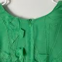 Alexis  Gracelle Feather Trim Mini Dress in Emerald Sz M Photo 4