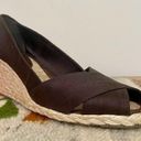 Ralph Lauren  Cecilia Brown Silk Upper Mid Espadrille Wedges Jute Soles 8.5 Photo 1