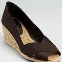 Ralph Lauren  Cecilia Brown Silk Upper Mid Espadrille Wedges Jute Soles 8.5 Photo 0