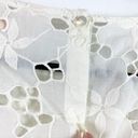 Rebecca Taylor  Adriana Floral Eyelet Ruffle Sleeve Sheer Pullover Blouse White 2 Photo 7